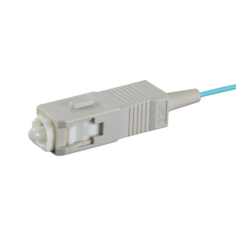 1m OM3 50/125 SC Aqua Fibre Pigtail 900um