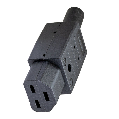 KAISER rewireable Black C21 Mains Socket Female Connector Straight IEC 16a