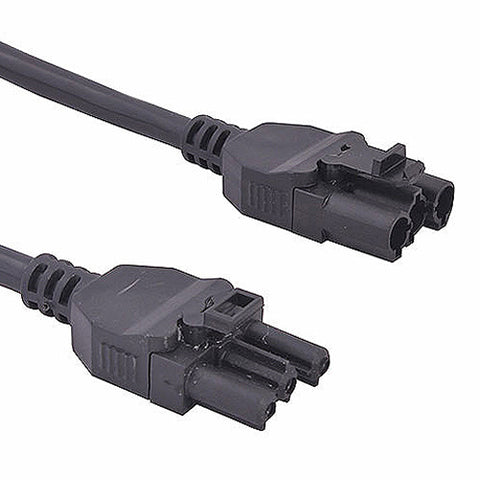 1m GST18 Male-Female Wieland Black PVC Power Lead