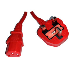 Power Cable UK Mains Fused Plug to IEC C13 Female Socket 5 Amp 0.5m, 1m, 2m, 3m, 5m, 10m