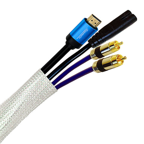 100m Braided Sleeving LSOH 5mm-12mm (18mm max) White