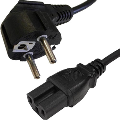Netzstrom-Euro-Schuko-Winkel-IEC-C15-Buchse, für heiße Bedingungen ausgelegtes Kabel, 2 m