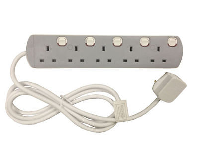 Câble d'extension multiprise UK prise mâle vers 5x prises femelles commutées 2m
