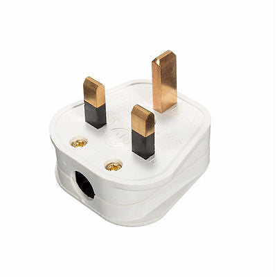 Power UK 13 Amp Rewireable Plug White