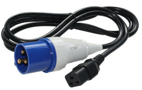 Stromversorgung: 16 A, 240 V, IP44, Befehlsstecker auf IEC C19, SKT-USV-Verlängerungskabel, 2 m 