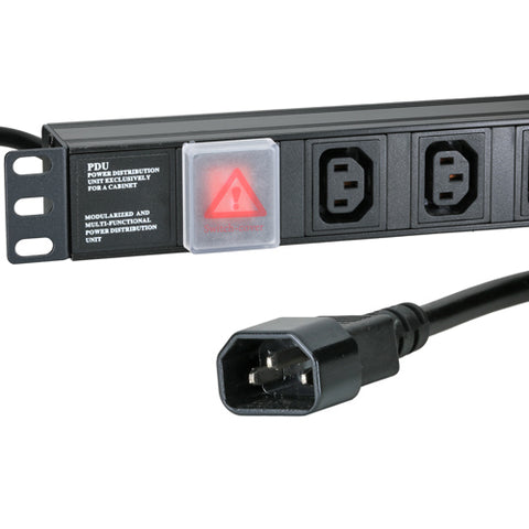 12 Way 1U PDU C13 Socket Horizontal to C14 Plug Extension 19 inch Power Lead 3m