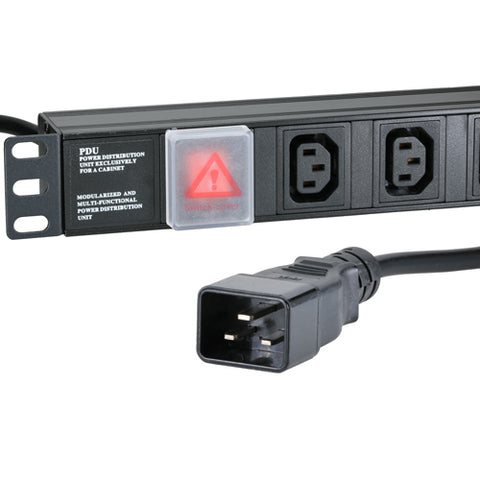 12 Way PDU IEC C13 Socket Horizontal to C20 Plug Extension Block Power 3m